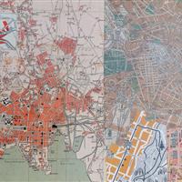 Schubladenkommode Stadtpläne  