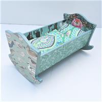 Kleine Puppenwiege "Vögel"  