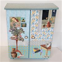 Großer Puppenschrank "Der Tag ist vorbei"  