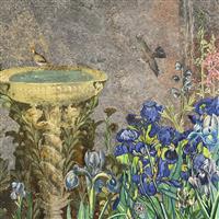 Freskengarten mit Irisbeet